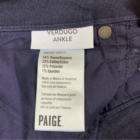 PAIGE Verdugo Ankle Jeans Dark Wash Size 26 - Picture 4 of 9